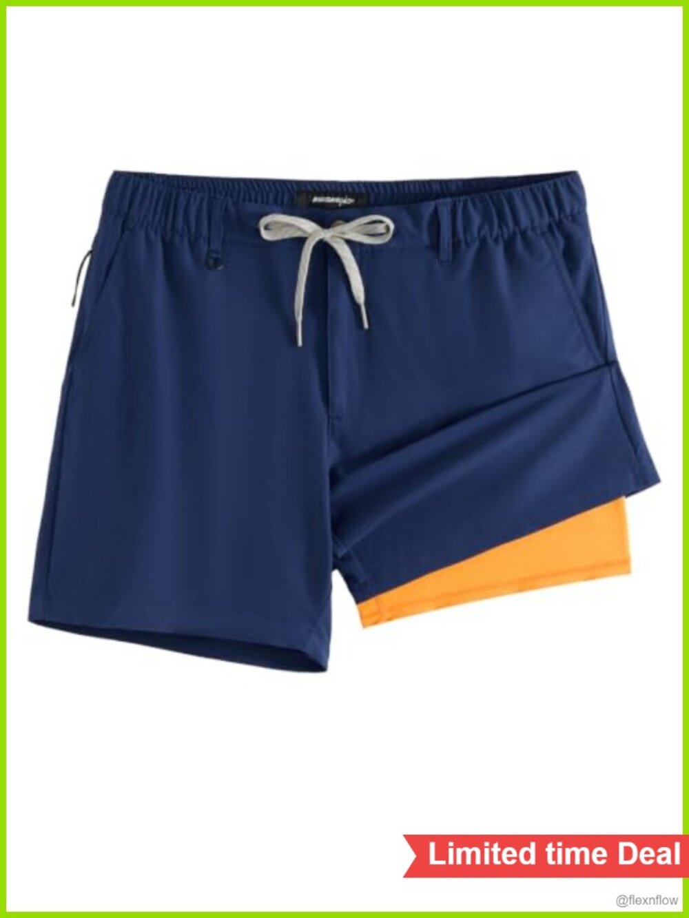 Men's Casual Hybrid Shorts with Compression Liner 5 Inch Inseam Drawstring Waist